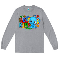 Heather Grey be kind autism elephant Long Sleeve Tee - Zillion Design Studio