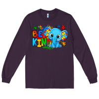 Plum be kind autism elephant Long Sleeve Tee - Zillion Design Studio