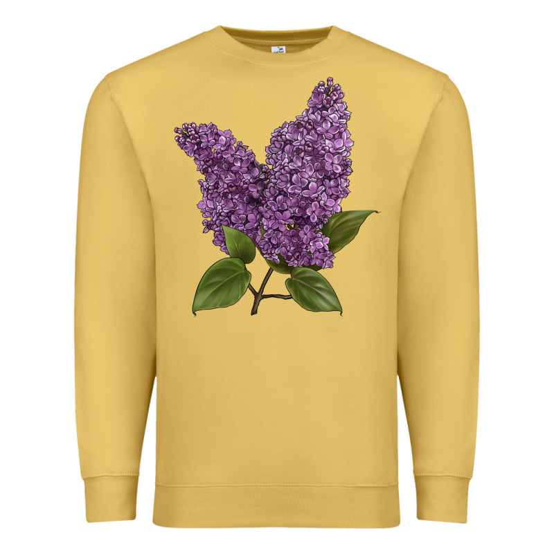 Purple Lilac Flower Illustrations Premium Sweatshirt by LillyAllenDesigns | Teevron