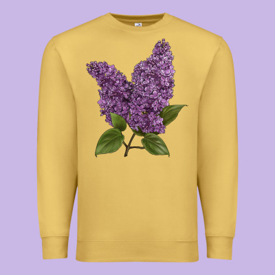 Purple Lilac Flower Illustrations Premium Sweatshirt Designed By Lillyallendesigns