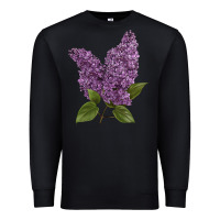 Black Purple Lilac Flower Illustrations Premium Sweatshirt - LillyAllenDesigns