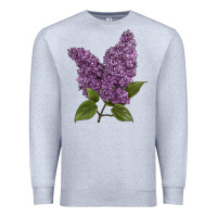 Heather Grey Purple Lilac Flower Illustrations Premium Sweatshirt - LillyAllenDesigns