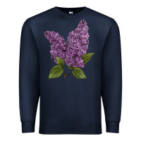 Navy Purple Lilac Flower Illustrations Premium Sweatshirt - LillyAllenDesigns