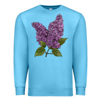 Ocean Blue Purple Lilac Flower Illustrations Premium Sweatshirt - LillyAllenDesigns