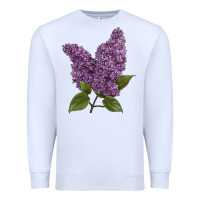 White Purple Lilac Flower Illustrations Premium Sweatshirt - LillyAllenDesigns