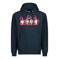Navy christmas gnomies Premium Hoodie - MaliasSmallBusiness