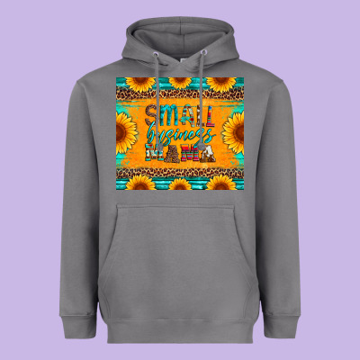 Small Business Mama Leopard Turquoise Aztec Serape Cowhide Sunflowers Heavyweight Hoodie Designed By Artiststas