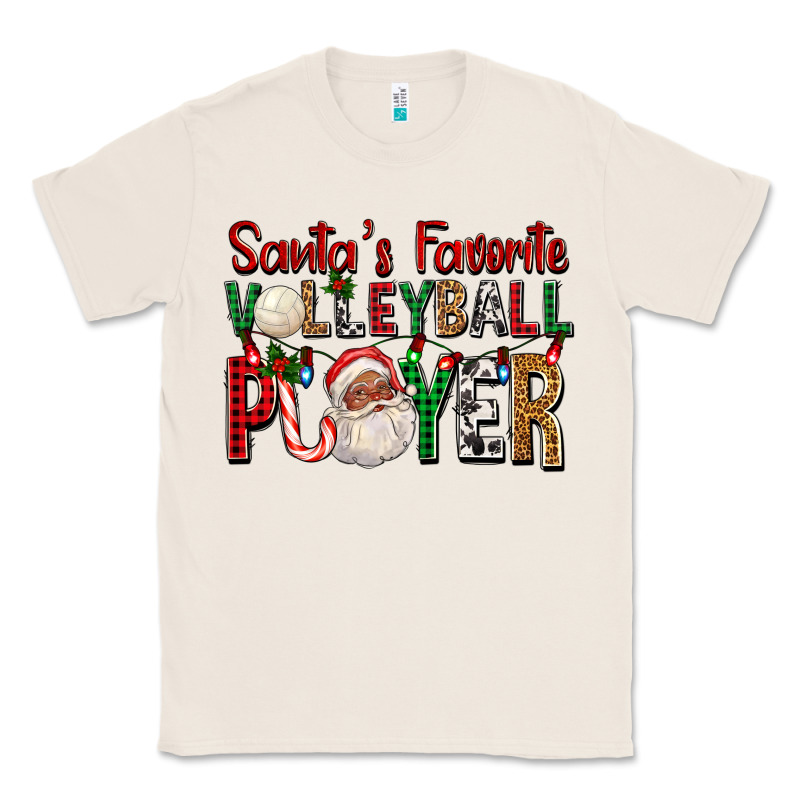 Afro Santa's Favorite Volleyball Player For Christ Classic Tee by FaDigitalArtStudio | Teevron