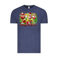 Vintage Denim merry christmas wine glasses Vintage Tee - Zillion Design Studio