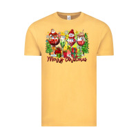 Vintage Mustard merry christmas wine glasses Vintage Tee - Zillion Design Studio
