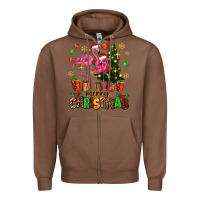 Chestnut flamingo merry christmas Zipper Hoodie - AdoDesignShop