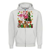 Dove Grey flamingo merry christmas Zipper Hoodie - AdoDesignShop