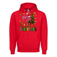 Red flamingo merry christmas Zipper Hoodie - AdoDesignShop