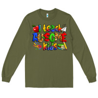 Army Green i teach ausome kids autism teacher Long Sleeve Tee - Zillion Design Studio