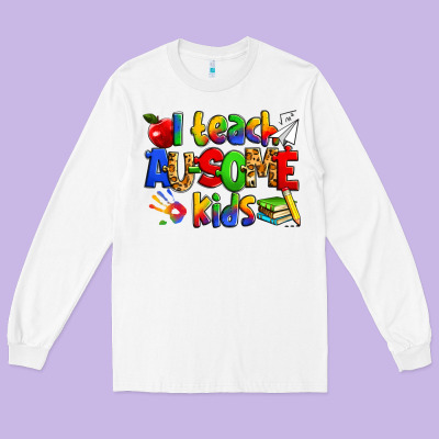 I Teach Ausome Kids Autism Teacher Long Sleeve Tee Designed By Zillion Design Studio
