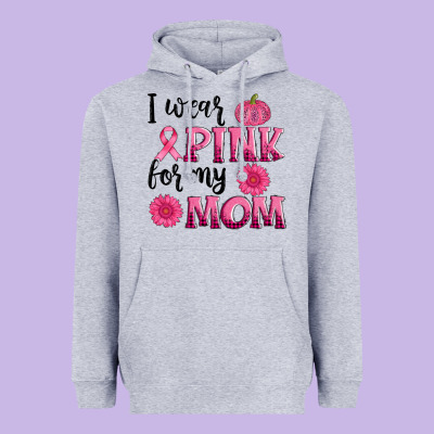 I Wear Pink For My Mom Sunlower And Pumpkin Heavyweight Hoodie Designed By Adodesignshop