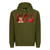 Army Green mamas boy with leopard Premium Hoodie - NancyCooperArtShop