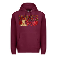 Burgundy mamas boy with leopard Premium Hoodie - NancyCooperArtShop