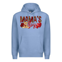 Colony Blue mamas boy with leopard Premium Hoodie - NancyCooperArtShop