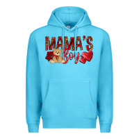 Ocean Blue mamas boy with leopard Premium Hoodie - NancyCooperArtShop