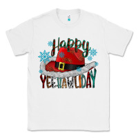 White happy yeehawliday Classic Tee - CowhideDigitalArt