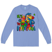 Colony Blue it's ok to be different autism trex Long Sleeve Tee - Zillion Design Studio