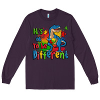 Plum it's ok to be different autism trex Long Sleeve Tee - Zillion Design Studio