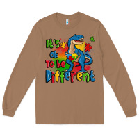 Toasted Coconut it's ok to be different autism trex Long Sleeve Tee - Zillion Design Studio