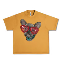 Peanut Butter french bulldog with love glasses Urban Heavy Tee - RanaPortraitStore