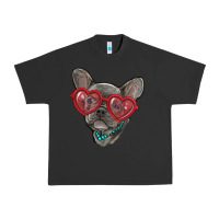 Pigment Black french bulldog with love glasses Urban Heavy Tee - RanaPortraitStore