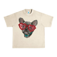 Sandshell french bulldog with love glasses Urban Heavy Tee - RanaPortraitStore