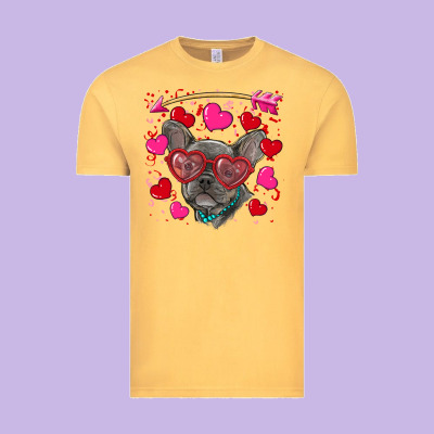 Vintage Tee Valentine's day french bulldog puppy