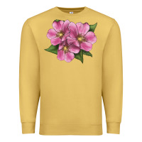 Antique Gold Wild Prairie Rose Illustrations Premium Sweatshirt - LillyAllenDesigns