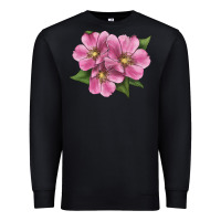 Black Wild Prairie Rose Illustrations Premium Sweatshirt - LillyAllenDesigns