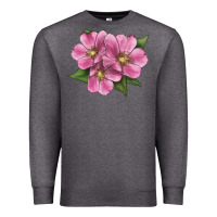 Charcoal Heather Wild Prairie Rose Illustrations Premium Sweatshirt - LillyAllenDesigns