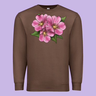 Wild Prairie Rose Illustrations Premium Sweatshirt Designed By Lillyallendesigns
