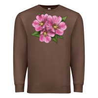 Chestnut Wild Prairie Rose Illustrations Premium Sweatshirt - LillyAllenDesigns