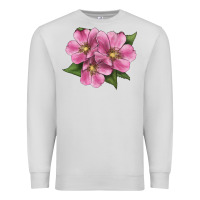 Dove Grey Wild Prairie Rose Illustrations Premium Sweatshirt - LillyAllenDesigns