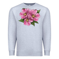 Heather Grey Wild Prairie Rose Illustrations Premium Sweatshirt - LillyAllenDesigns