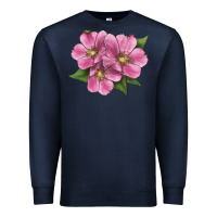 Navy Wild Prairie Rose Illustrations Premium Sweatshirt - LillyAllenDesigns