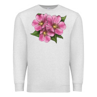 Oatmeal Heather Wild Prairie Rose Illustrations Premium Sweatshirt - LillyAllenDesigns