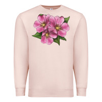 Pale Pink Wild Prairie Rose Illustrations Premium Sweatshirt - LillyAllenDesigns
