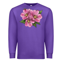 Purple Wild Prairie Rose Illustrations Premium Sweatshirt - LillyAllenDesigns