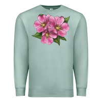 Seafoam Wild Prairie Rose Illustrations Premium Sweatshirt - LillyAllenDesigns
