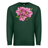 Sports Green Wild Prairie Rose Illustrations Premium Sweatshirt - LillyAllenDesigns