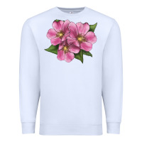 White Wild Prairie Rose Illustrations Premium Sweatshirt - LillyAllenDesigns