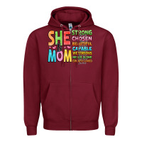 Burgundy she is mom Zipper Hoodie - JahusDesignShop