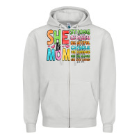 Dove Grey she is mom Zipper Hoodie - JahusDesignShop