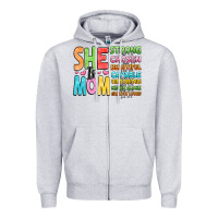 Heather Grey she is mom Zipper Hoodie - JahusDesignShop