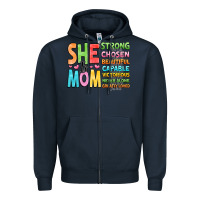 Navy she is mom Zipper Hoodie - JahusDesignShop
